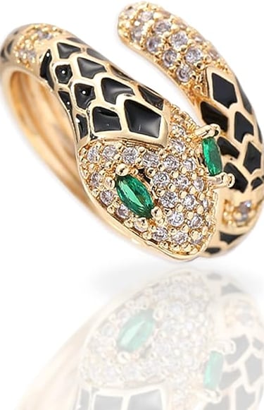 Jean Beau  Snake Adjustable Open Gold Ring for Women