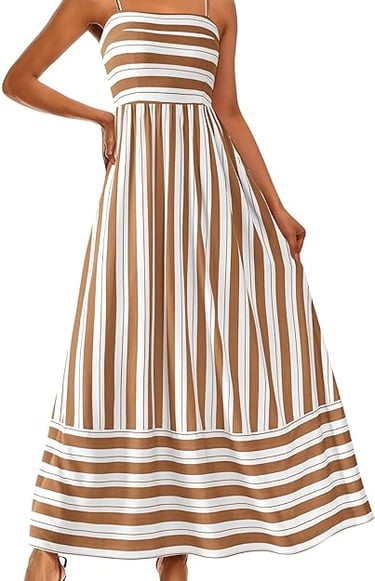 vestido veraniego de rayas de amazon