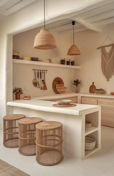 Günlük kullanıma uygun planlanmış modern mutfak alanı