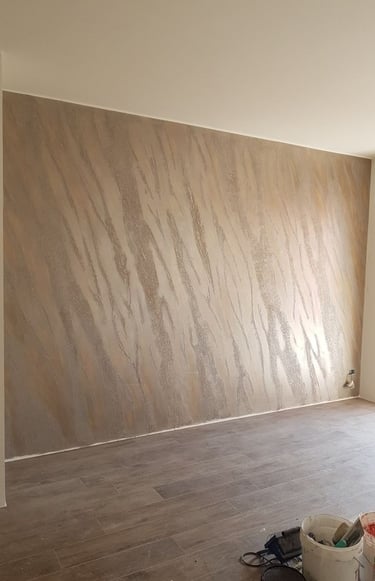 dekoratif boya ile tasarlanmış salon