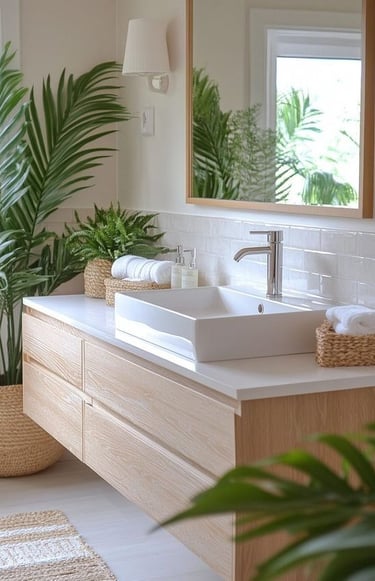 duş alanı tasarımı ile yenilenmiş banyo