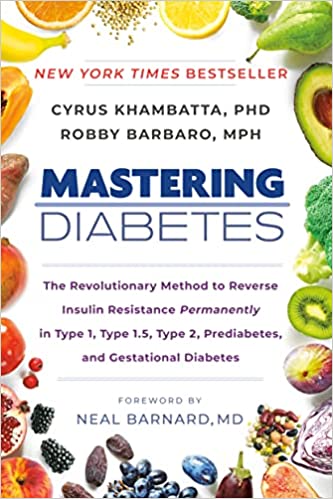 A book cover of “Mastering Diabetes”.