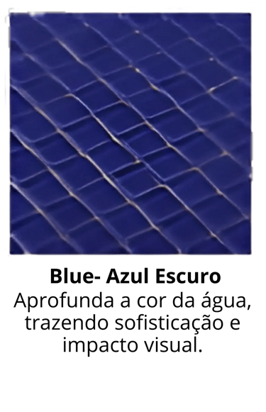 Pastilha de vidro Azul Escuro da Sul Piscinas em Gravataí, cor intensa e sofisticada no acabamento 