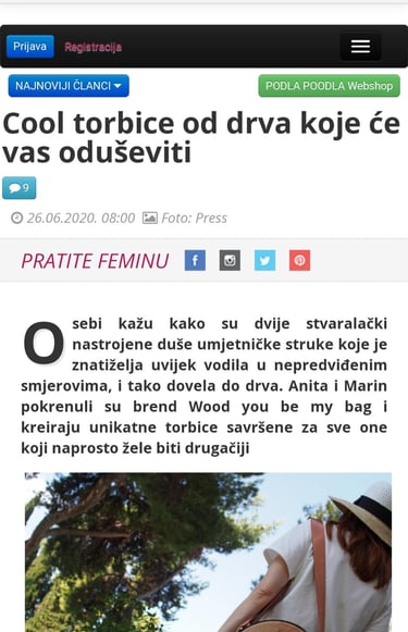 Femina intervju Wood you be my bag?