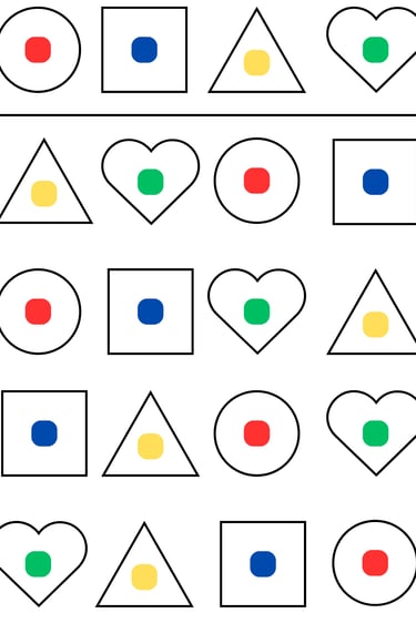 a set of different shapes and shapes of a heart