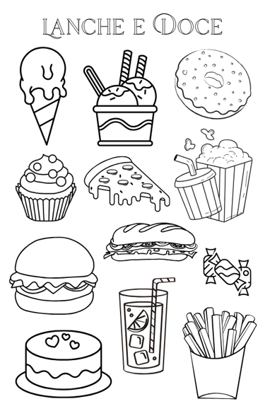 comidinhas para colorir