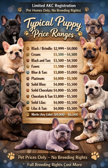 French Bulldog puppy typical price range from breeder