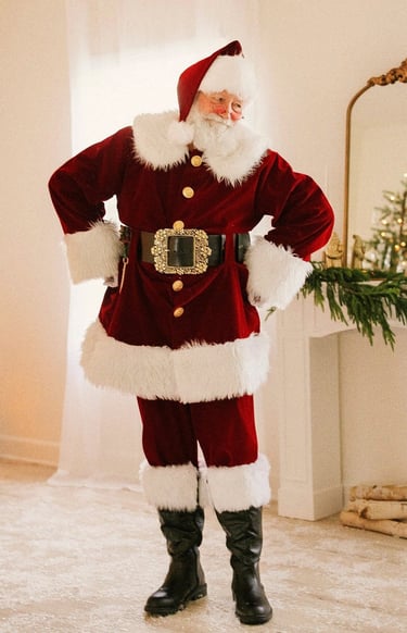 Santa Jay looking to hs left.