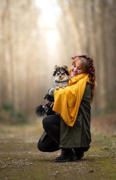 Photo personnelle pet-sitter pro avec ma chienne Valky