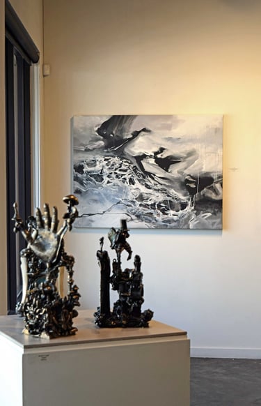 Art on exhibit in the New Visions show.