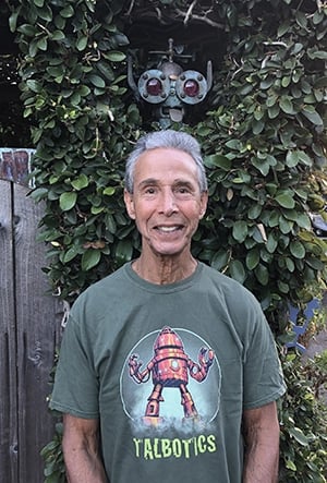 Talbotics t-shirt at studio gate.