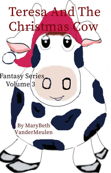 cow with Santa hat