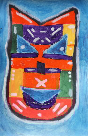 a painting of a mask
