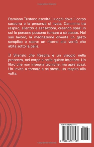 copertina libro "il silenzio che respira" retro