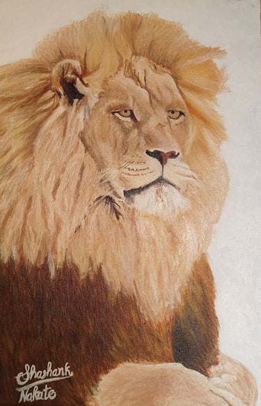 lion oil painting