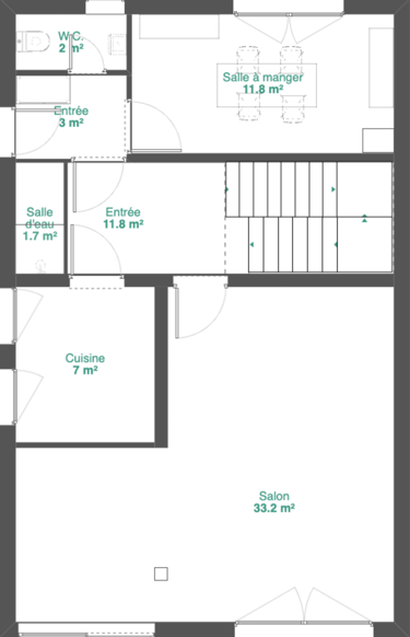 Plan salon avant existant