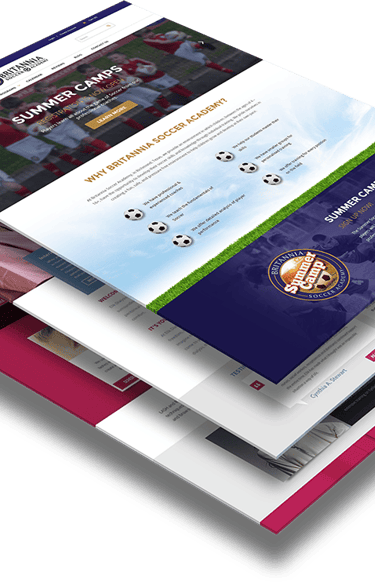 una pila de tres tipos diferentes de páginas web