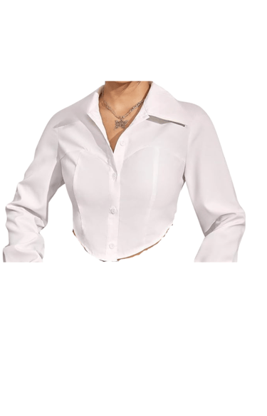 White crop shirt for women