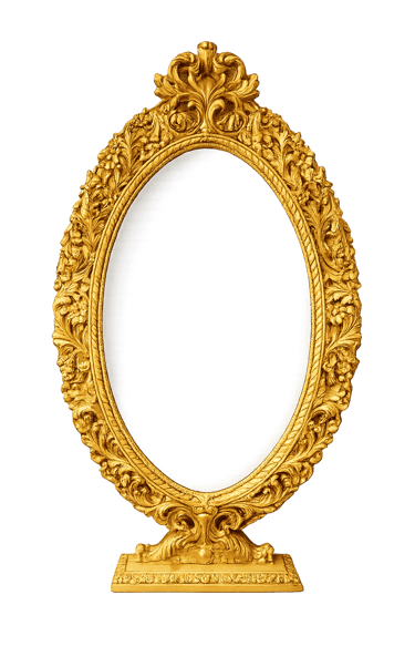 Luxury Gold Oval Carved Mirror Frame – Royal Teakwood Furniture Saharanpur