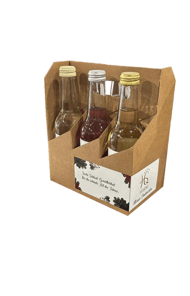 Harms 6er Tragerl mit Getränke (Saft & Most) als Weihnachtsgeschenk