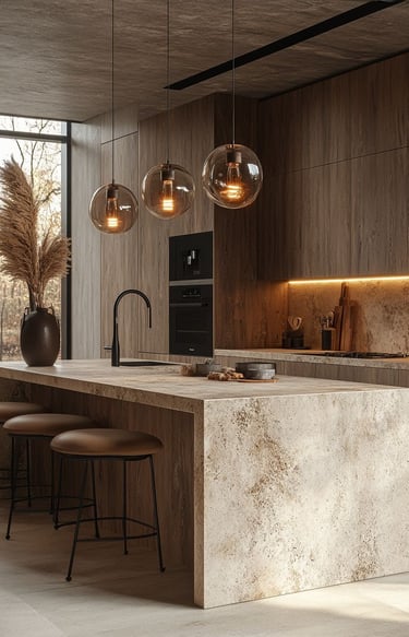 Düzenli yerleşime sahip fonksiyonel mutfak alanı