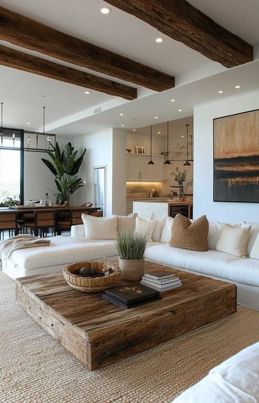 estetik ve sade salon dekorasyonu