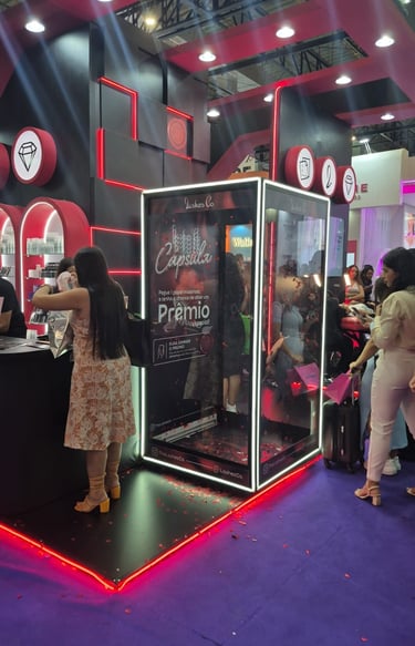 cabine de vento na Beauty Fair