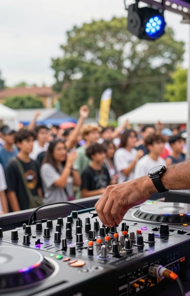 Close-up of hands exchanging flyers and samples amidst a vibrant student crowd at Wellfest UCF.