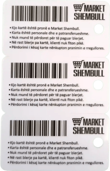 karta plastie klienti treshe supermarketi me barkode