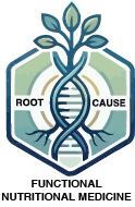 Root Cause logo featuring a DNA functional medicine in Dearborn