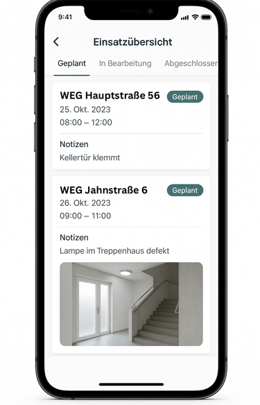 a phone screen showing a picture of a house with a staircase