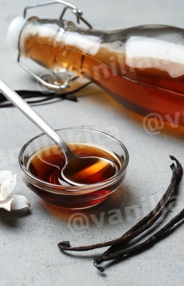 Vanilla extract on jar