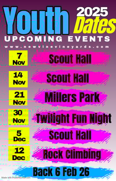 Youth calendar November to December 2025