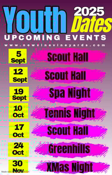 Youth Calendar 2025 Sep-Nov