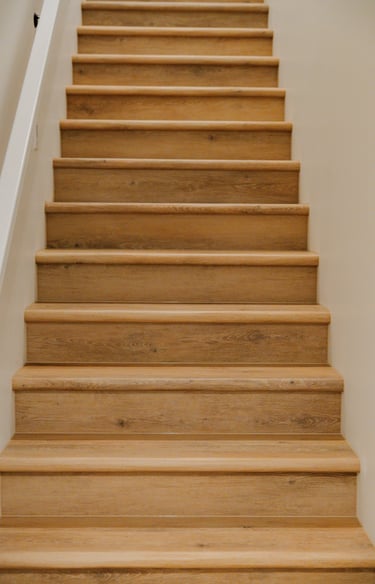 light wood flooring on stairs
