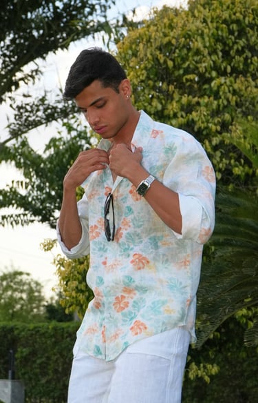 linen printed shirt