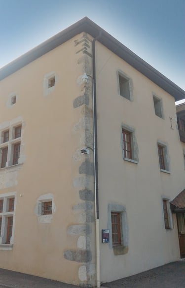 Phonie-Sat posant une caméra de surveillance à Annecy pour une copropriété