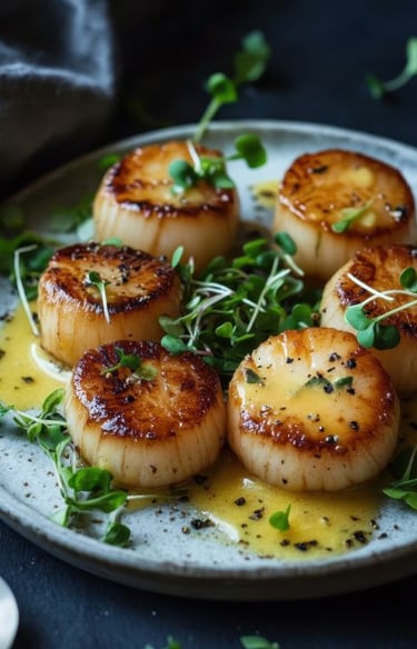 scallops on plate