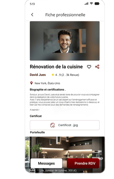 Fiche professionnelle HomeCraft