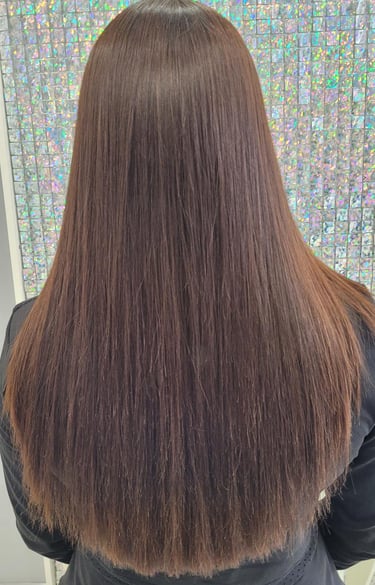 Long straight brunette hair