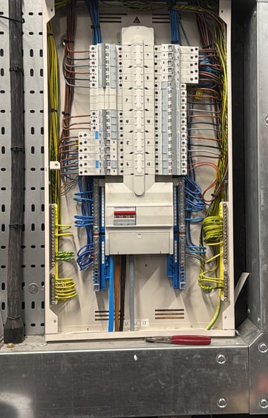 a bunch of electrical equipment in a room