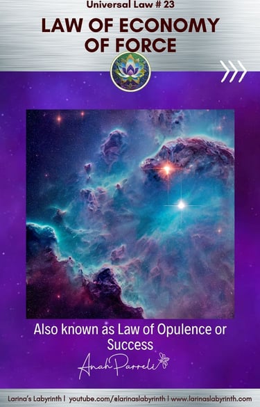 Universal Law. Spiritual Law. Law of Economy of Force. 