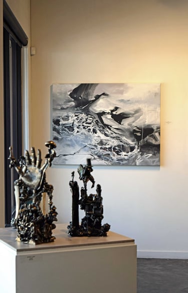 Art on exhibit in the New Visions show.