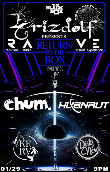 Flier for Return to the Box presented by Middle Earth Entertainment