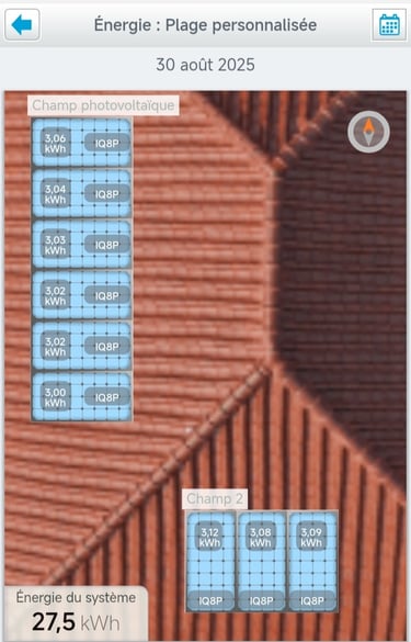 Production homogène des panneaux solaires à Lorgues malgré deux orientations de toiture, grâce à une étude photovoltaïque opt