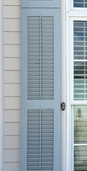 clean blue exterior shutter