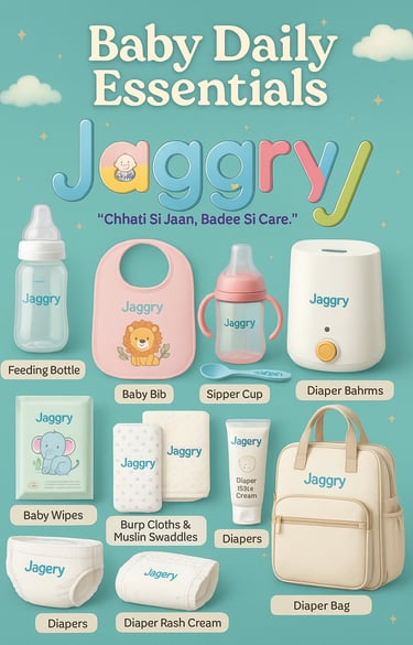 Premium Baby Daily Essential Products – Safe, Organic, and Trusted Baby Care Items from Jaggry 