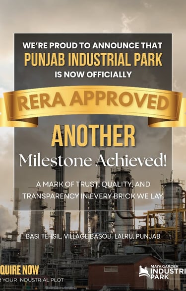 Maya garden industrial park lalru, rera approved.