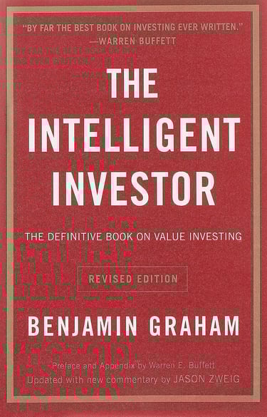 a book cover of the intelligent investor's book the intelligent investor