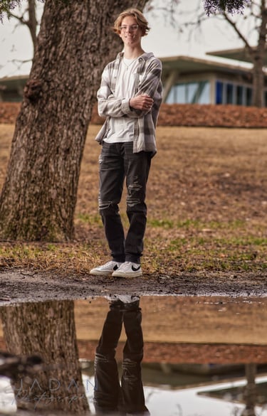 high school senior photo during the day in the dfw metroplex